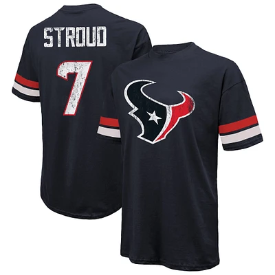 Men's Majestic Threads C.J. Stroud Navy Houston Texans Oversized Name & Number T-Shirt