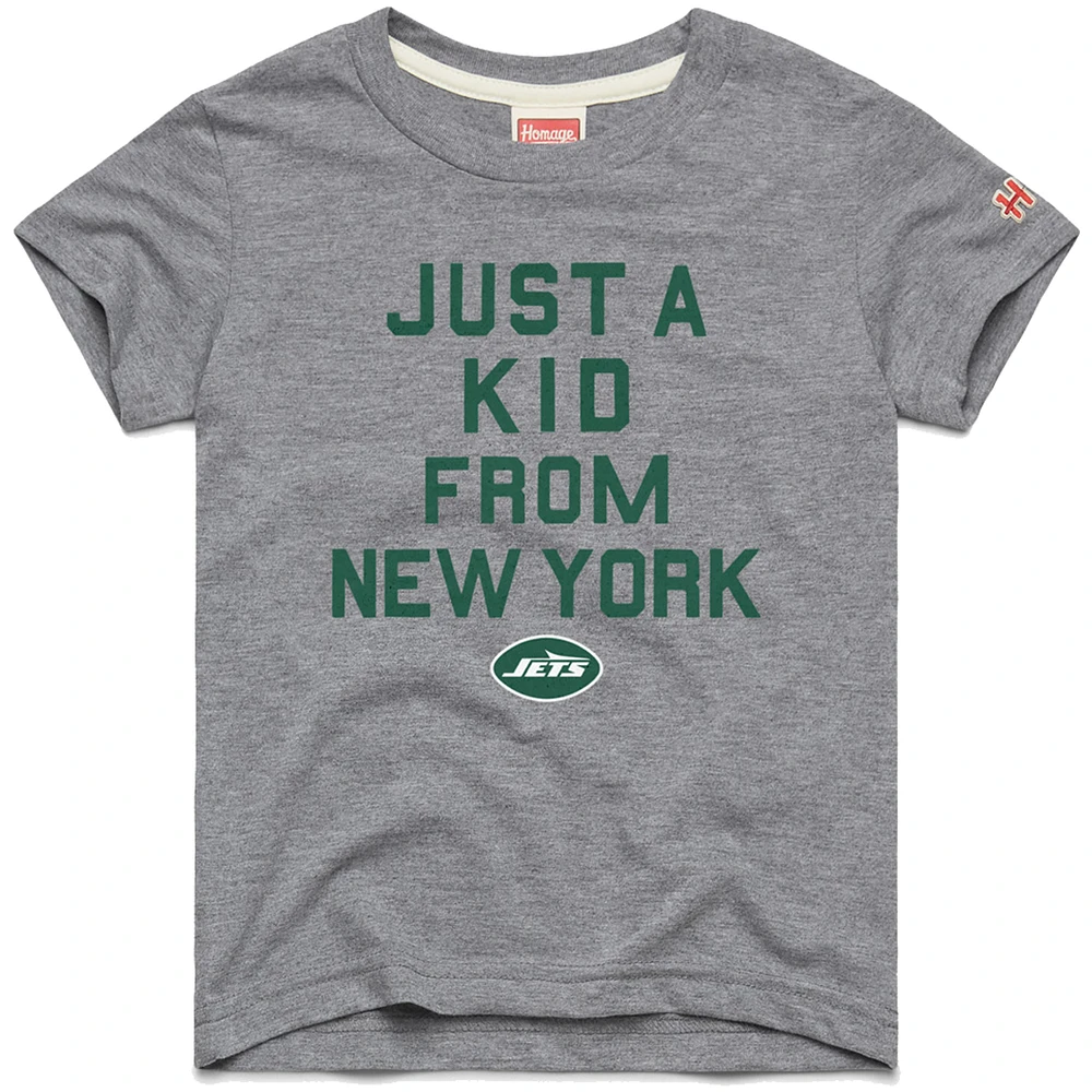 Youth Homage Gray New York Jets Just a Kid Tri-Blend T-Shirt