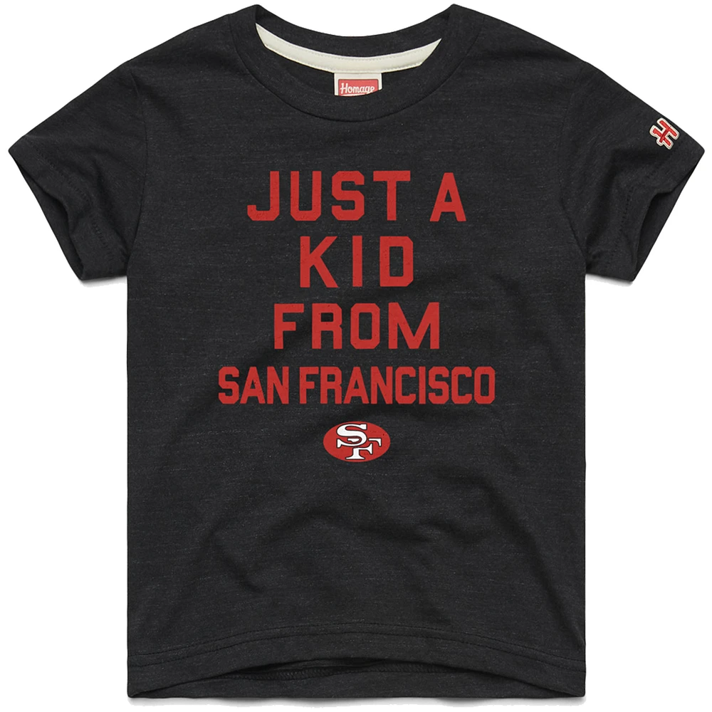 Youth Homage Black San Francisco 49ers Just a Kid Tri-Blend T-Shirt