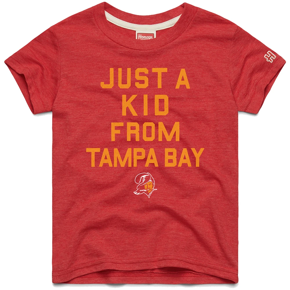 Youth Homage Red Tampa Bay Buccaneers Just a Kid Tri-Blend T-Shirt