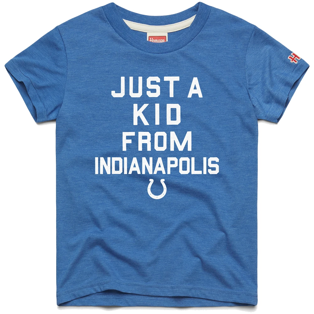 Youth Homage Royal Indianapolis Colts Just a Kid Tri-Blend T-Shirt