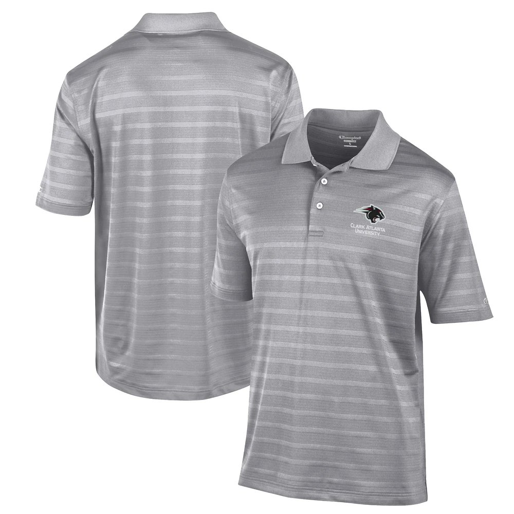 Men's Champion Gray Clark Atlanta University Panthers Textured Solid Polo