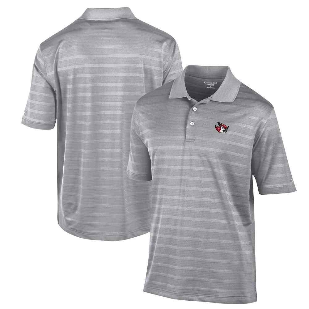 Men's Champion Gray Keene State Owls Textured Solid Polo