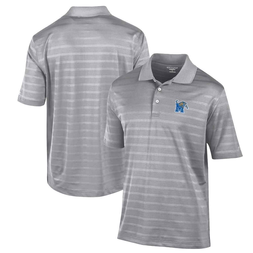 Men's Champion Gray Memphis Tigers Textured Solid Polo