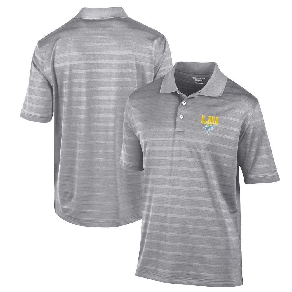 Men's Champion Gray LIU Sharks Textured Solid Polo