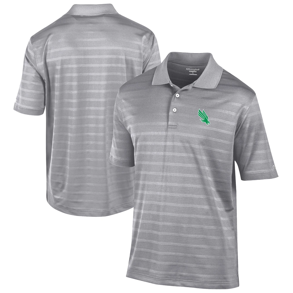Men's Champion Gray North Texas Mean Green Textured Solid Polo