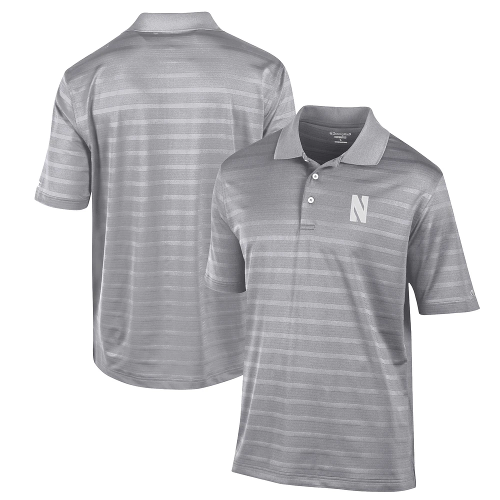 Men's Champion Gray Northwestern Wildcats Textured Solid Polo