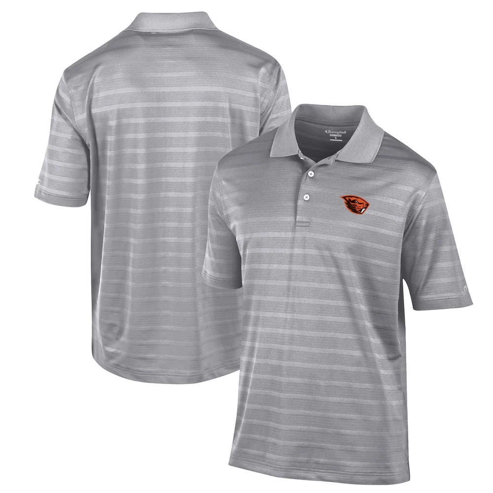 Men's Champion Gray Oregon State Beavers Textured Solid Polo