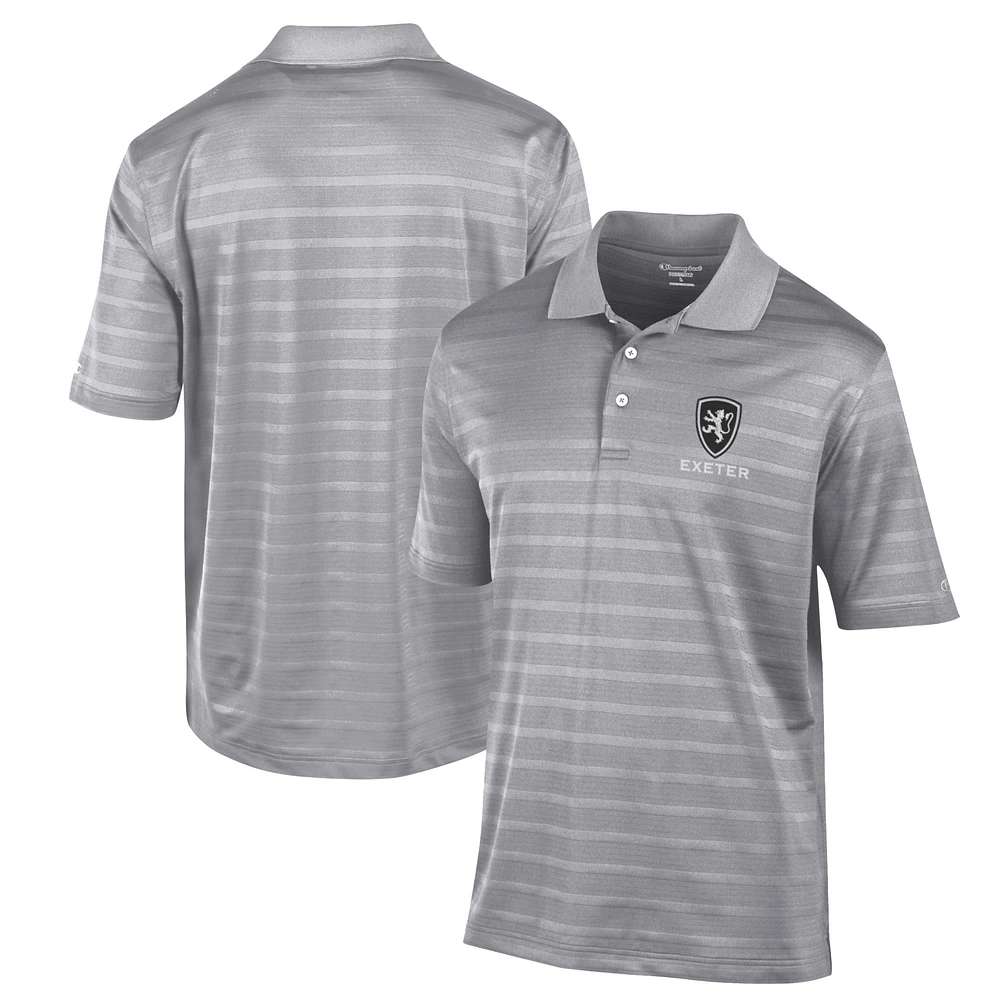 Men's Champion Gray Phillips Exeter Academy Big Red Textured Solid Polo