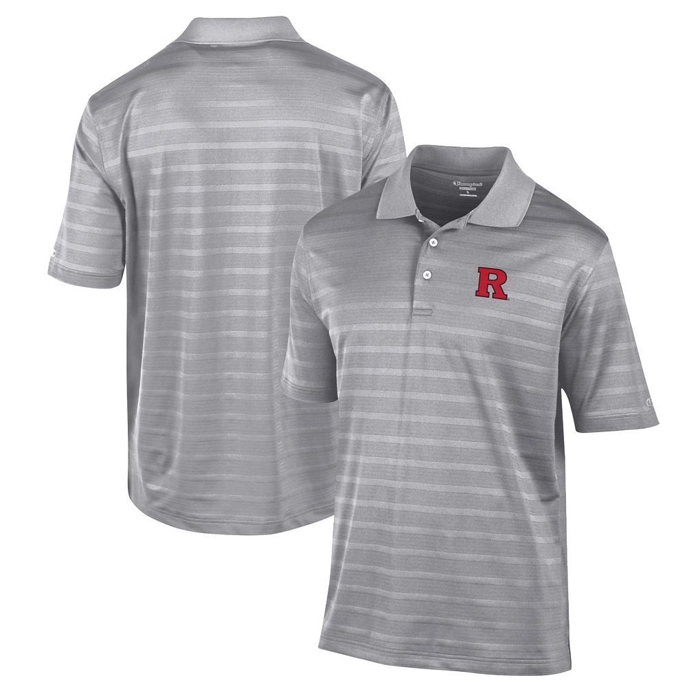 Men's Champion Gray Rutgers Scarlet Knights Textured Solid Polo
