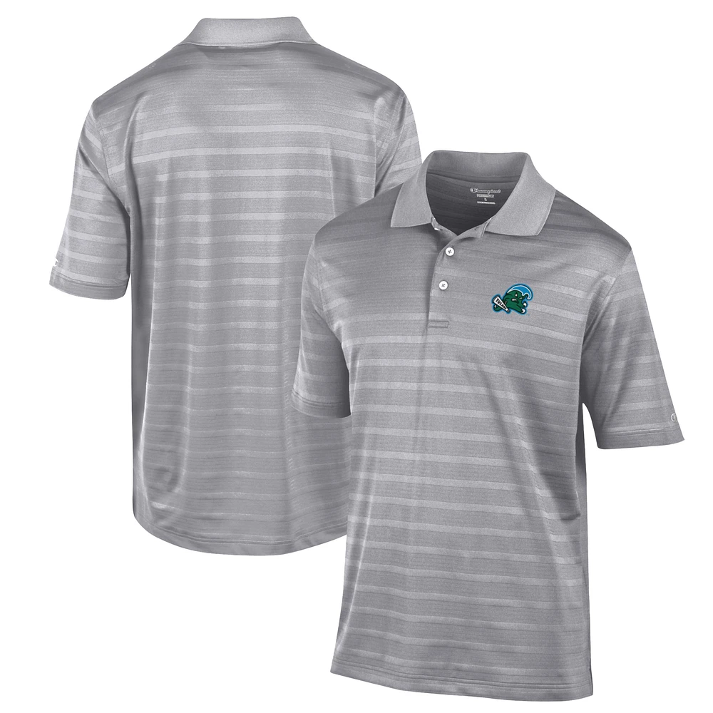 Men's Champion Gray Tulane Green Wave Textured Solid Polo