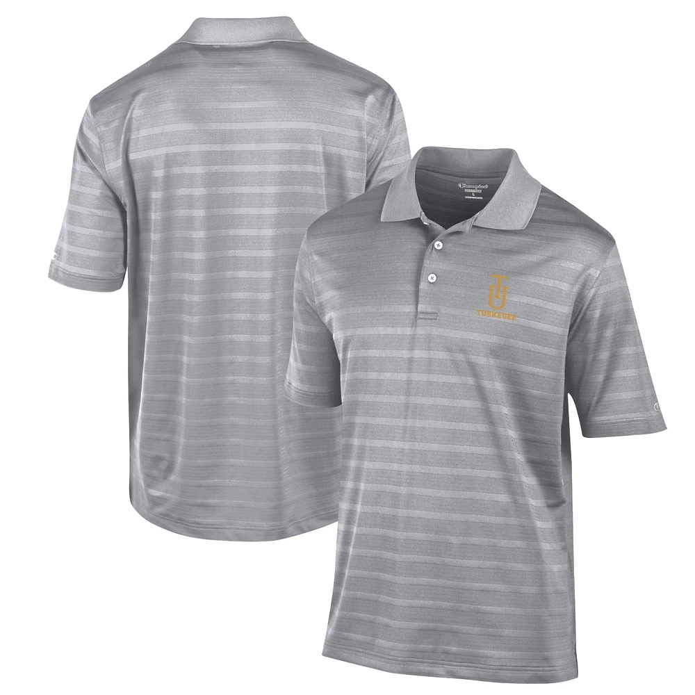 Men's Champion Gray Tuskegee Golden Tigers Textured Solid Polo