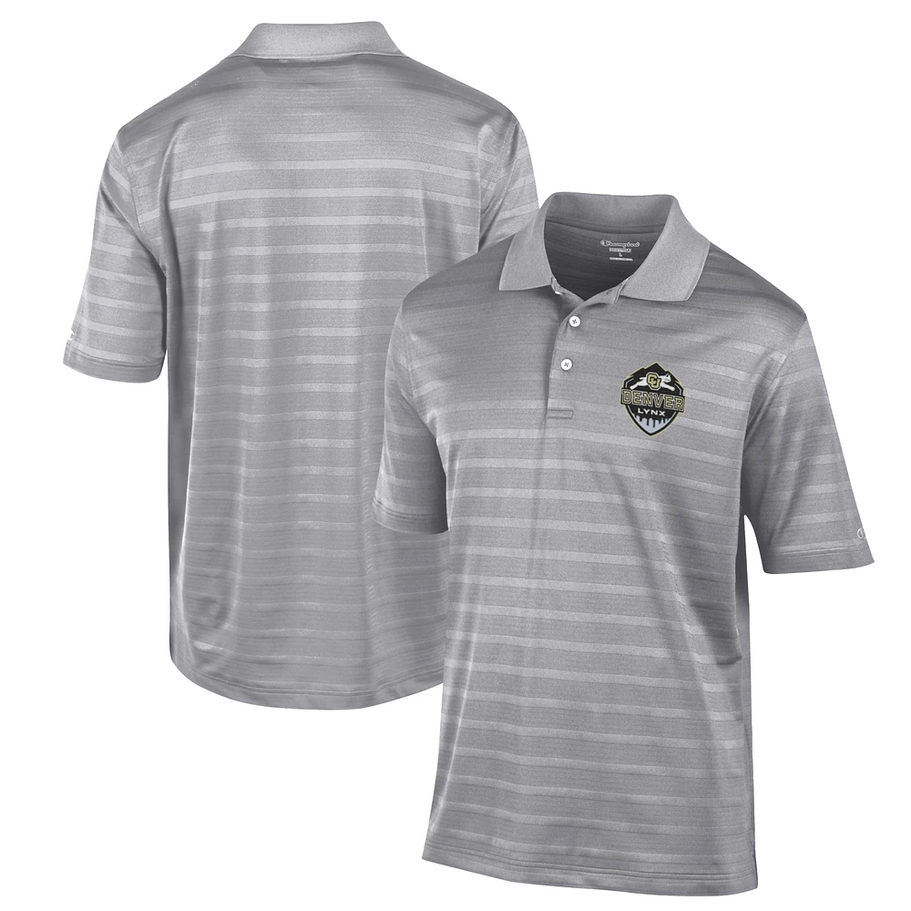 Men's Champion Gray CU Denver Lynx Textured Solid Polo