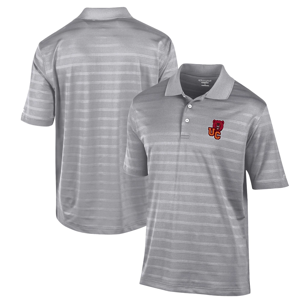 Men's Champion Gray Ursinus Bears Textured Solid Polo