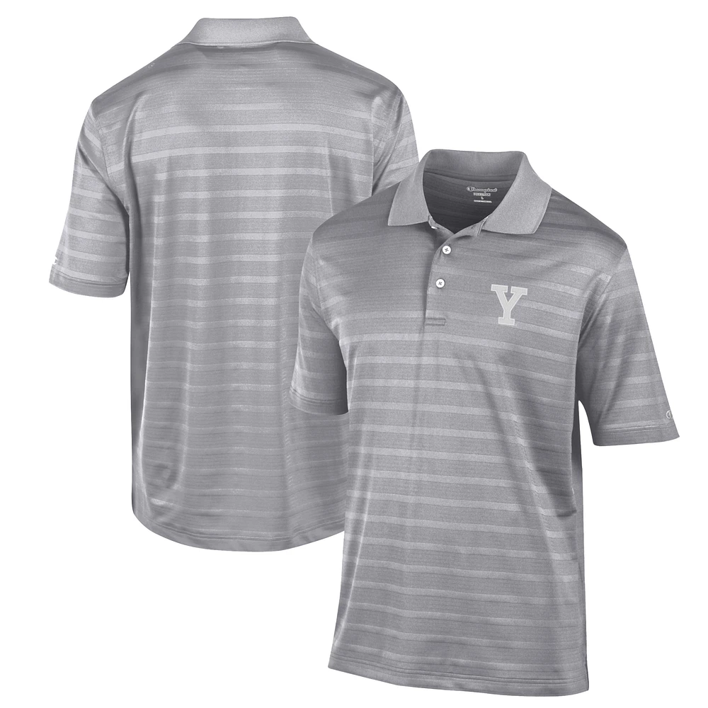 Men's Champion Gray Yale Bulldogs Textured Solid Polo