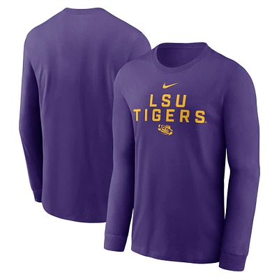 Men's Nike Purple LSU Tigers 2025 Sideline Performance Long Sleeve T-Shirt