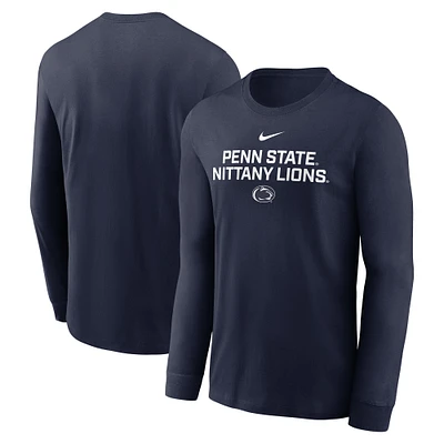 Men's Nike Navy Penn State Nittany Lions 2025 Sideline Performance Long Sleeve T-Shirt