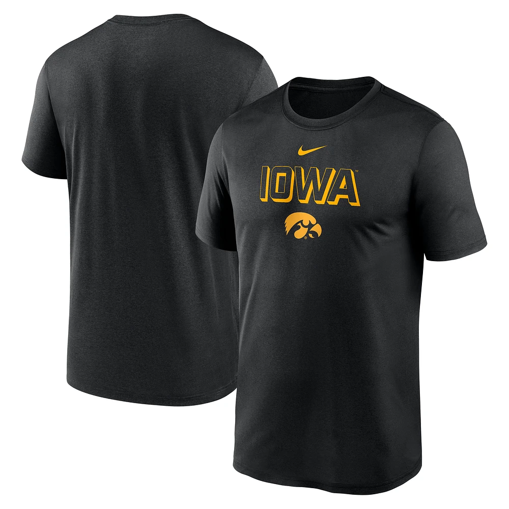 Men's Nike Black Iowa Hawkeyes Sideline Legend Performance T-Shirt