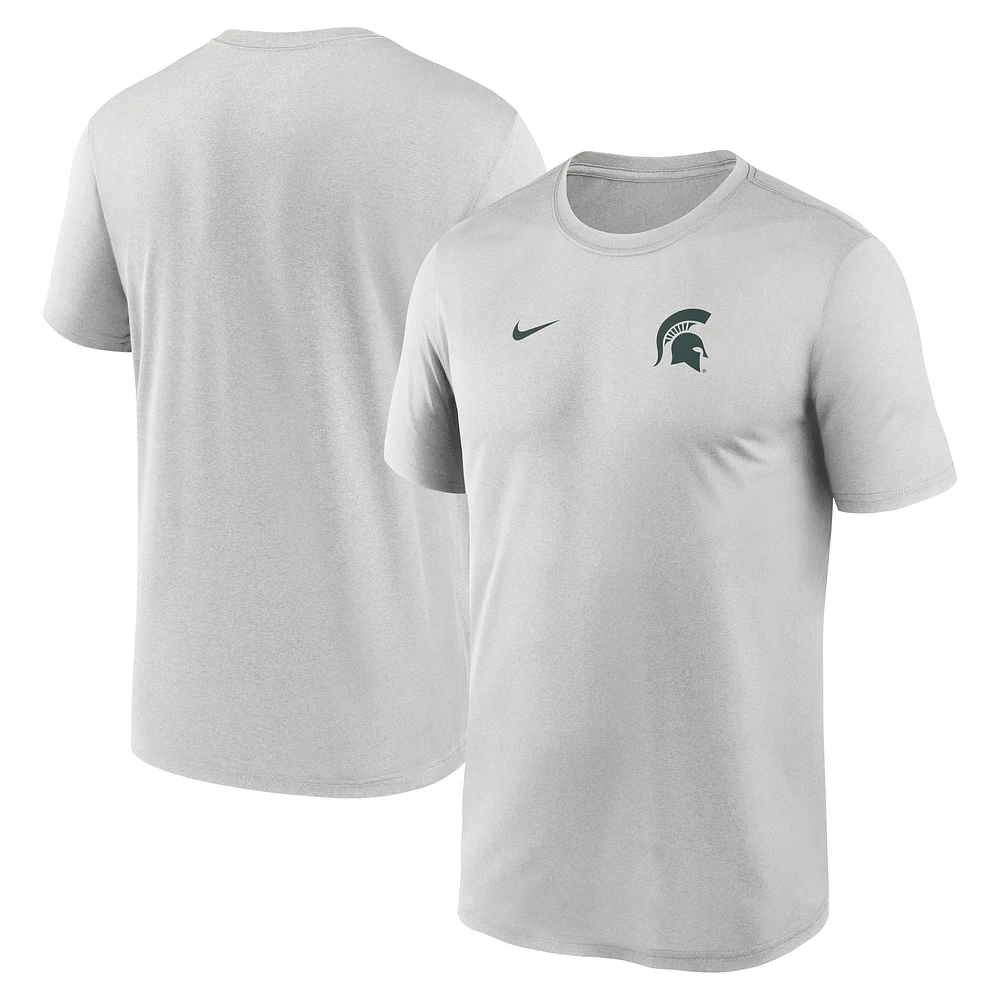 Men's Nike Gray Michigan State Spartans 2025 Sideline Small Logo Legend Performance T-Shirt