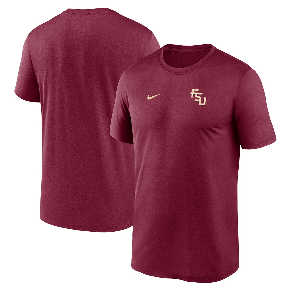 Men's Nike Garnet Florida State Seminoles 2025 Sideline Small Logo Legend Performance T-Shirt
