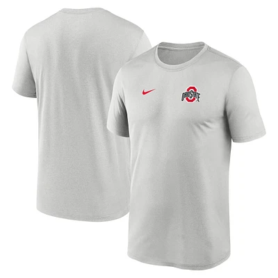 Men's Nike Gray Ohio State Buckeyes 2025 Sideline Small Logo Legend Performance T-Shirt
