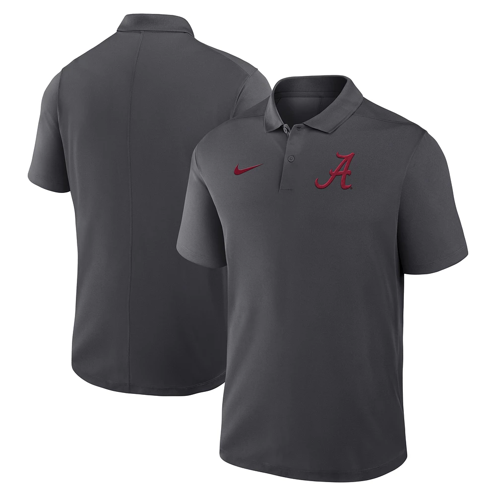 Men's Nike Anthracite Alabama Crimson Tide Primetime Victory Primary Logo Performance Polo