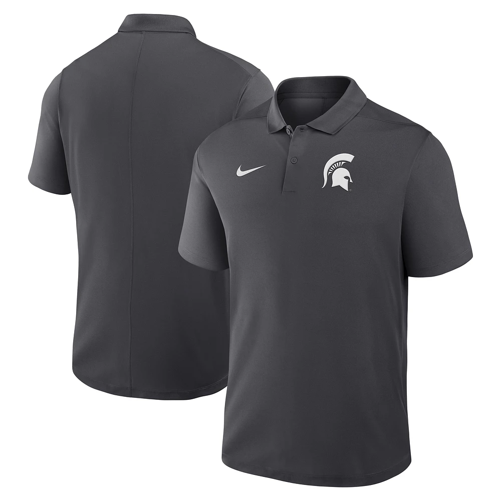 Men's Nike Anthracite Michigan State Spartans Primetime Victory Primary Logo Performance Polo