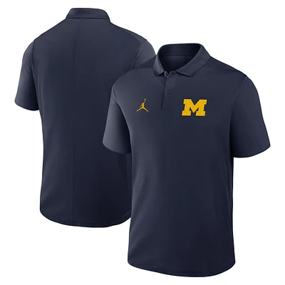 Men's Jordan Brand Navy Michigan Wolverines Primetime Victory Primary Logo Performance Polo