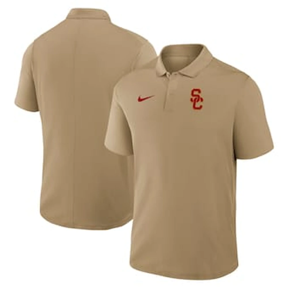 Men's Nike Tan USC Trojans Primetime Victory Primary Logo Performance Polo