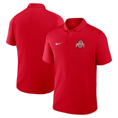 Men's Nike Scarlet Ohio State Buckeyes Primetime Victory Primary Logo Performance Polo