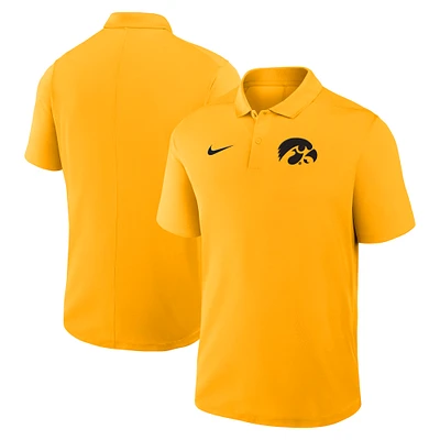 Men's Nike Gold Iowa Hawkeyes Primetime Victory Primary Logo Performance Polo