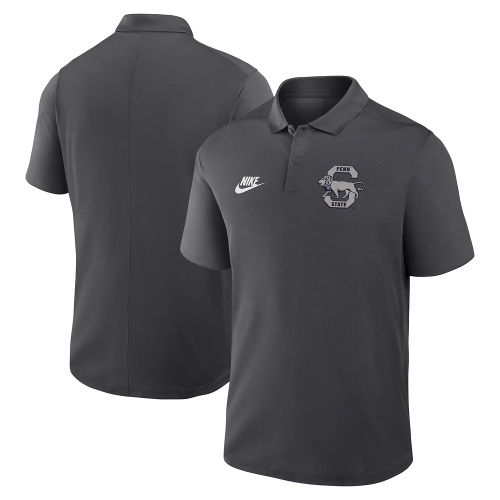 Men's Nike Anthracite Penn State Nittany Lions Primetime Victory Legacy Vault Logo Performance Polo