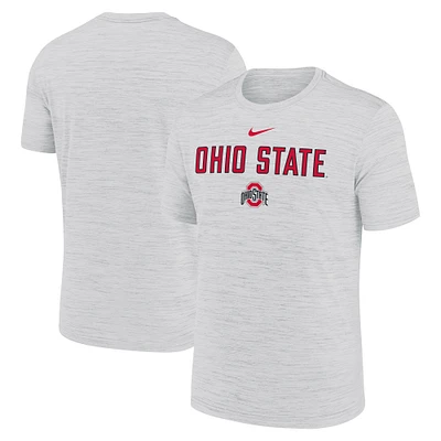 Men's Nike Ash Ohio State Buckeyes 2025 Sideline Velocity Performance T-Shirt