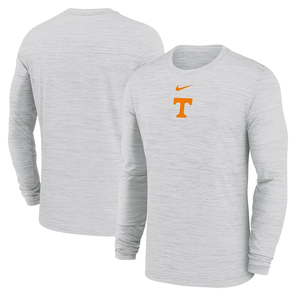 Men's Nike White Tennessee Volunteers 2025 Sideline Velocity Performance Long Sleeve T-Shirt