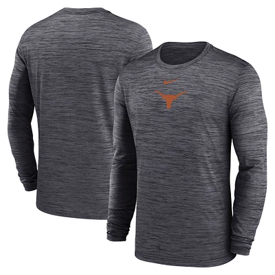 Men's Nike Black Texas Longhorns 2025 Sideline Velocity Performance Long Sleeve T-Shirt
