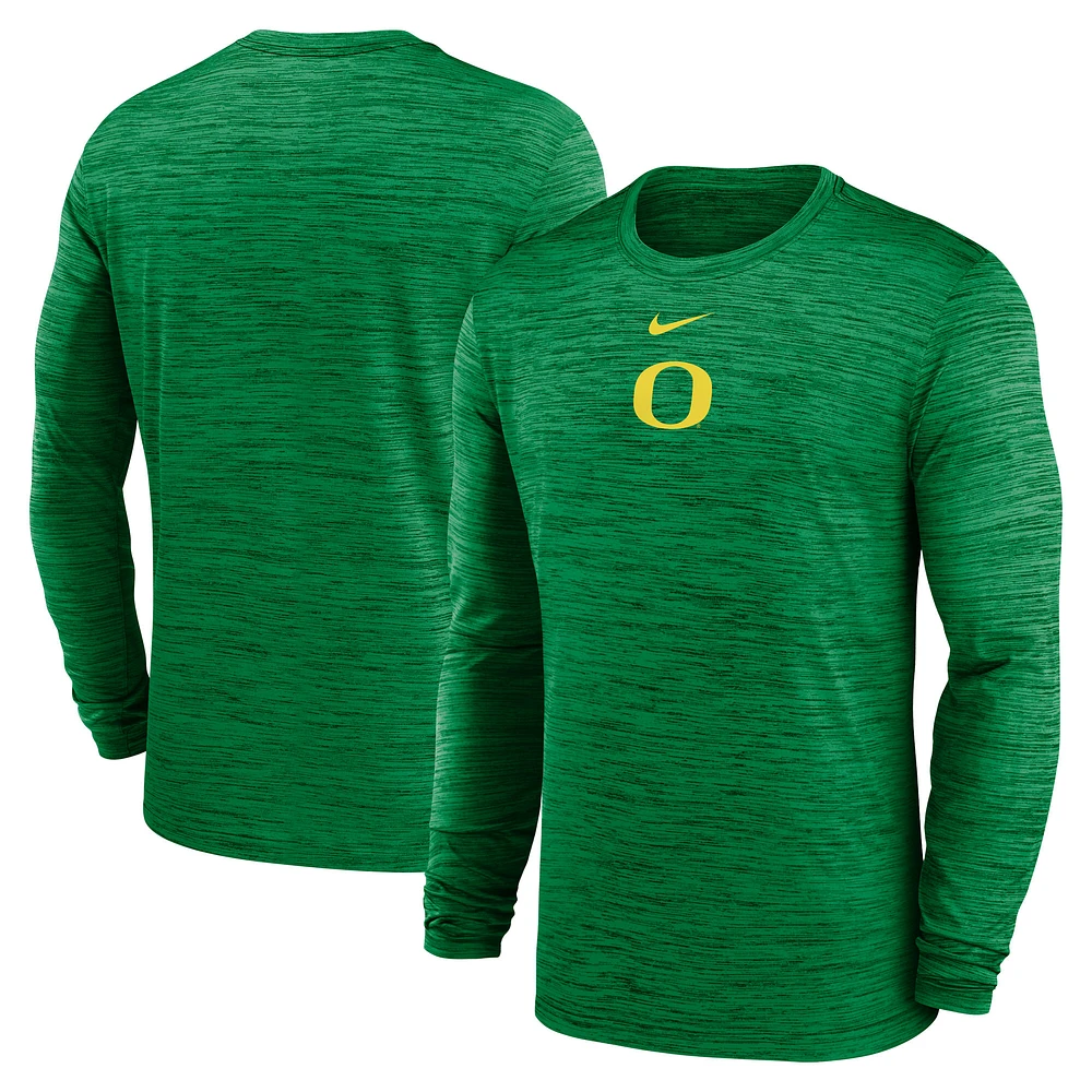 Men's Nike Green Oregon Ducks Sideline Velocity Dri-FIT Long Sleeve T-Shirt