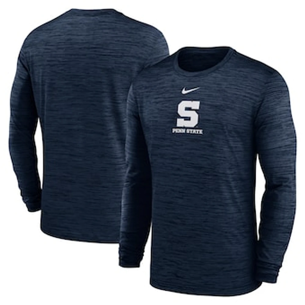 Men's Nike Navy Penn State Nittany Lions 2025 Sideline Velocity Performance Long Sleeve T-Shirt