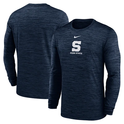 Men's Nike Navy Penn State Nittany Lions 2025 Sideline Velocity Performance Long Sleeve T-Shirt