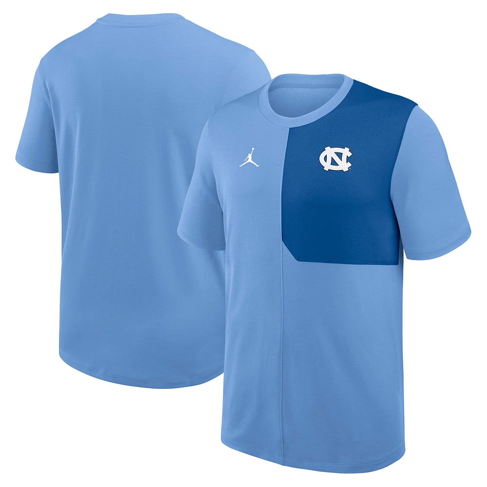Men's Jordan Brand Light Blue North Carolina Tar Heels 2025 Sideline UV Dri-FIT Coach Shirt