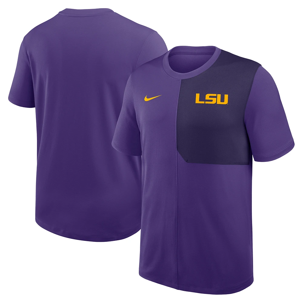 Men's Nike Purple LSU Tigers 2025 Sideline UV Dri-FIT Coach Shirt