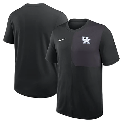 Men's Nike Black Kentucky Wildcats 2025 Sideline UV Performance Coach T-Shirt