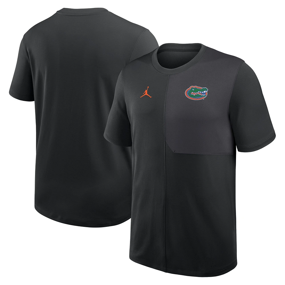 Men's Jordan Brand Black Florida Gators 2025 Sideline UV Dri-FIT Coach Shirt