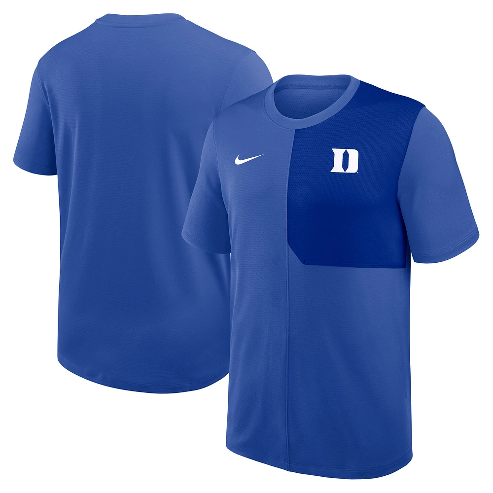 Men's Nike Royal Duke Blue Devils 2025 Sideline UV Performance Coach T-Shirt