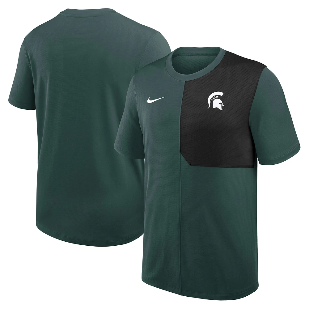 Men's Nike Michigan State Spartans 2025 Sideline UV Dri-FIT Coach Shirt
