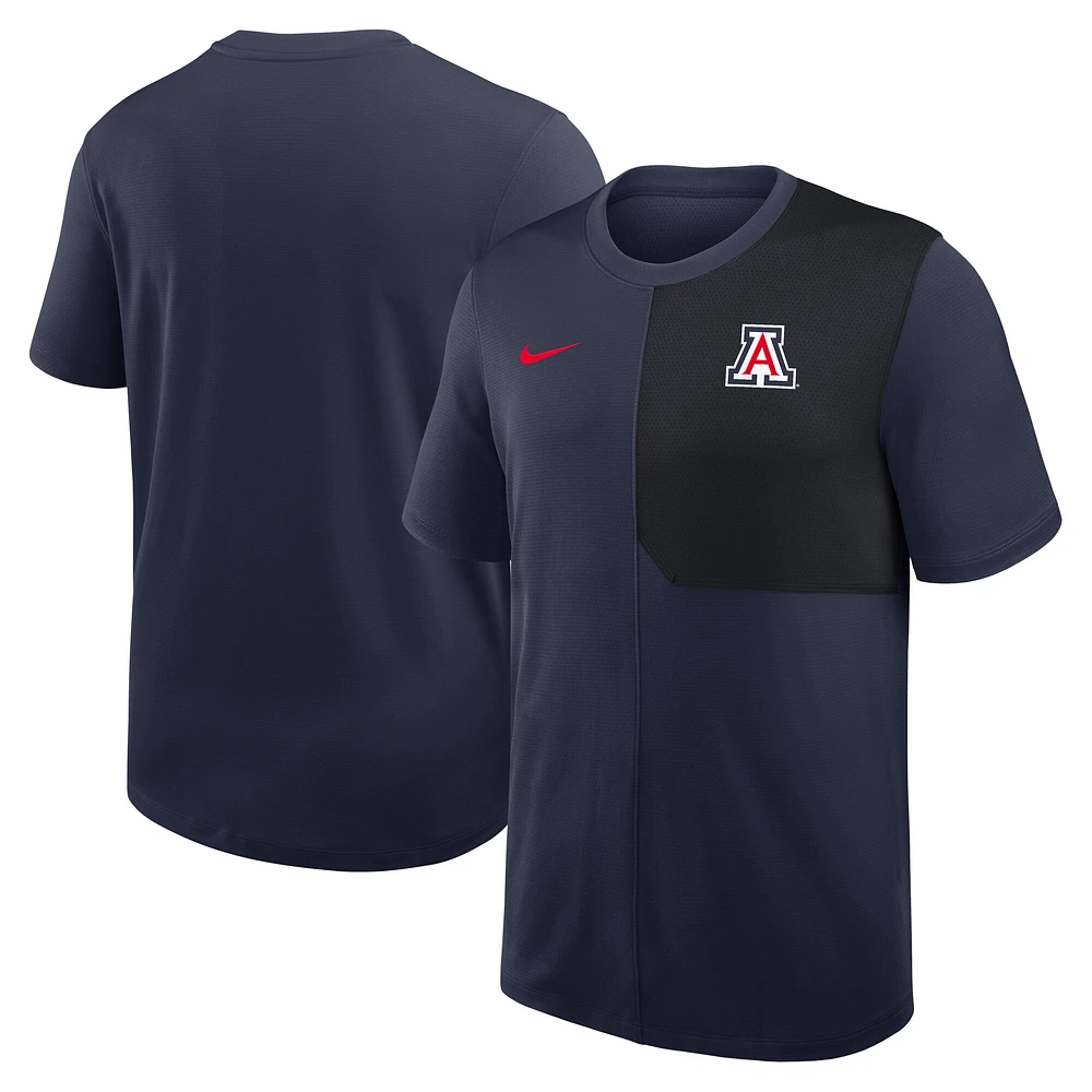 Men's Nike Navy Arizona Wildcats 2025 Sideline UV Dri-FIT Coach Shirt