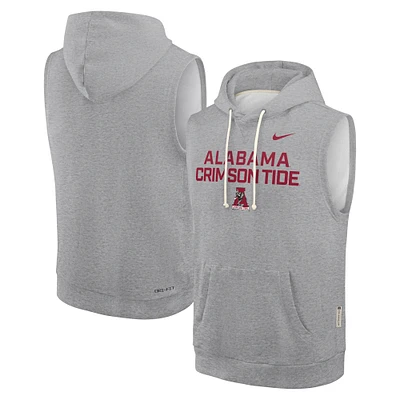 Men's Nike Heather Gray Alabama Crimson Tide 2025 Sideline Standard Issue Dri-FIT Sleeveless Hoodie