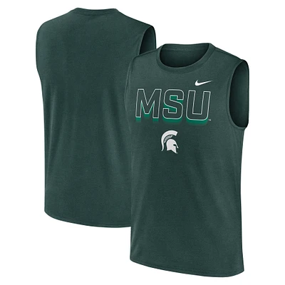 Men's Nike Green Michigan State Spartans Primetime Tricode Legend Performance Tank Top