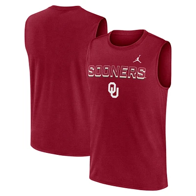 Men's Jordan Brand Crimson Oklahoma Sooners Primetime Tricode Legend Performance Tank Top