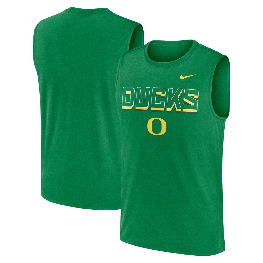 Men's Nike Green Oregon Ducks Primetime Tricode Legend Dri-FIT Tank Top