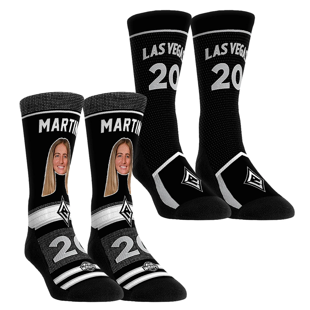 Youth Rock Em Socks Kate Martin Las Vegas Aces Pro-Player Two-Pack Crew Set